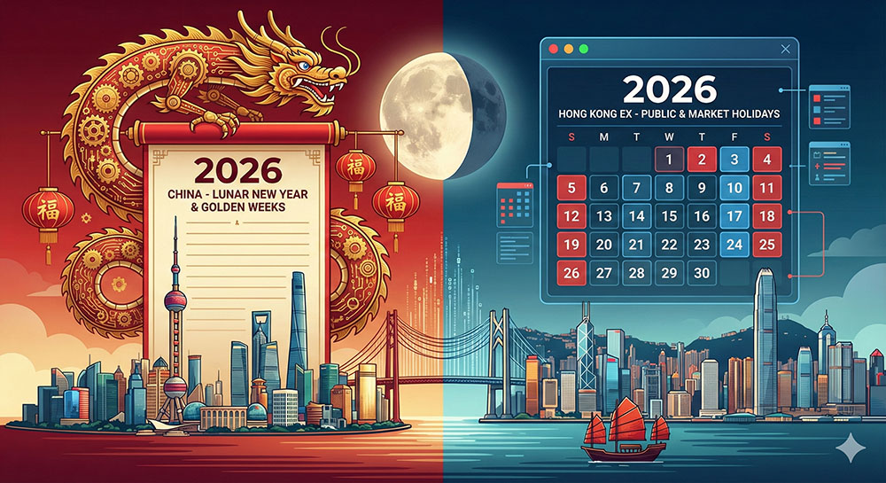 Calendario festivos bolsas de China y Hong Kong